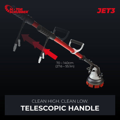 The MotorScrubber Jet3 features a telescopic handle.