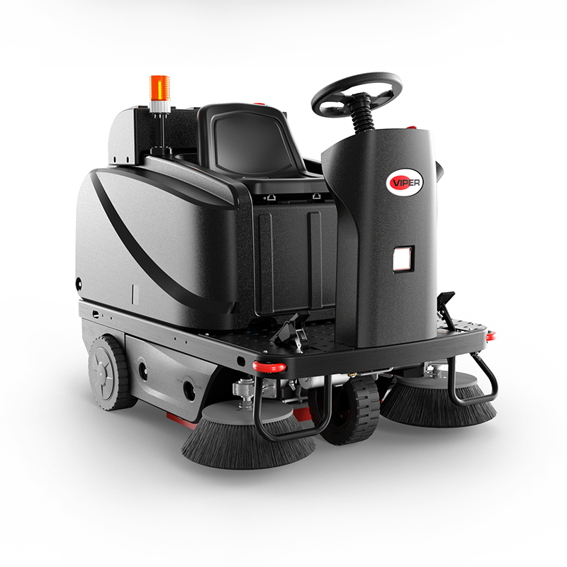 Viper 51" Ride-on Sweeper, Right And Left Side Brooms Included, 34 Gallon Hopper