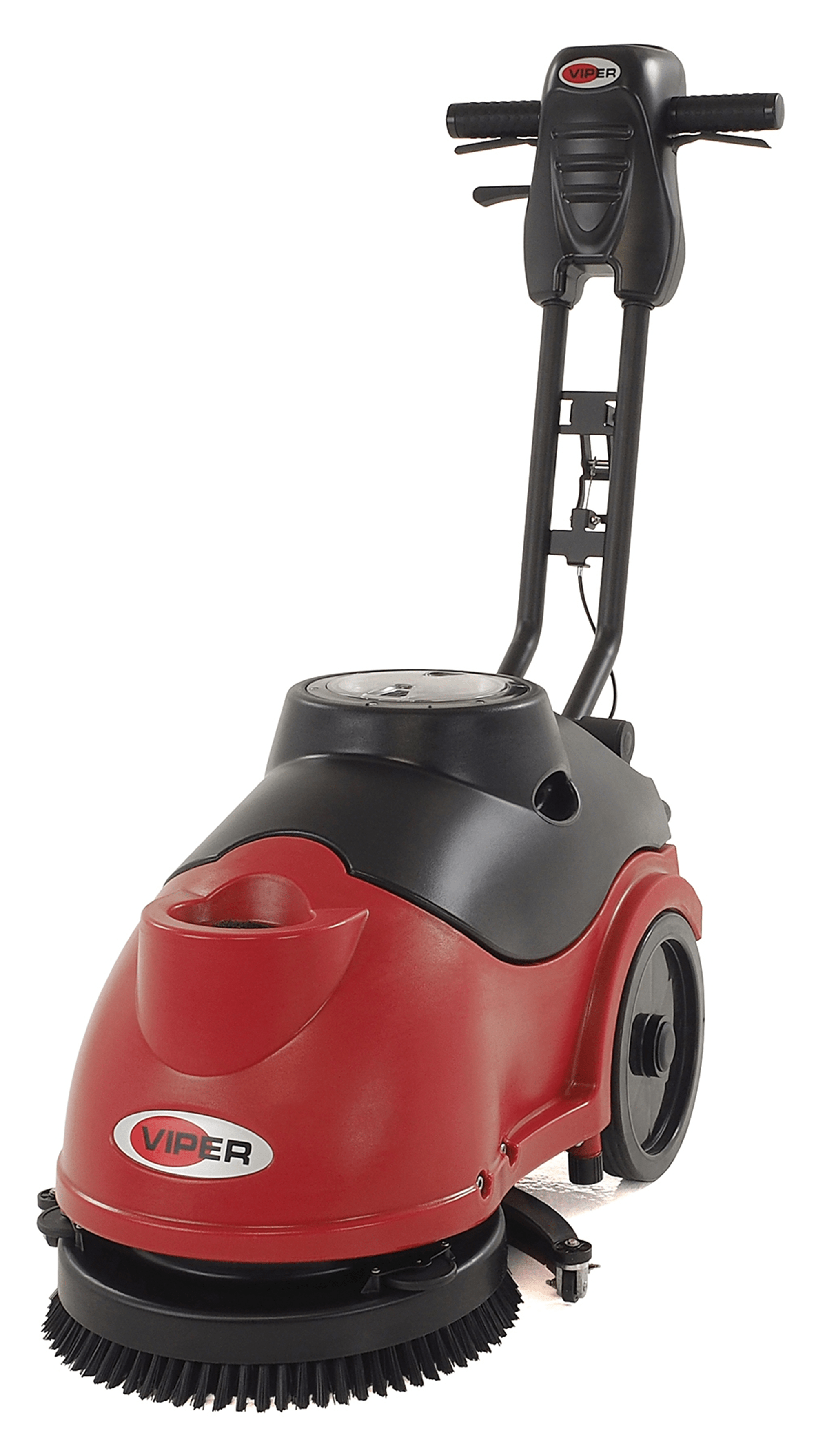 The Viper Fang 15B Walk Behind Micro Scrubber is a compact floor scrubbing machine.