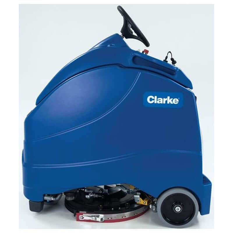 Clarke SA40 20B 20" AGM Cordless Ride-On Disc Floor Scrubber - Efficient floor cleaning solution for large areas.