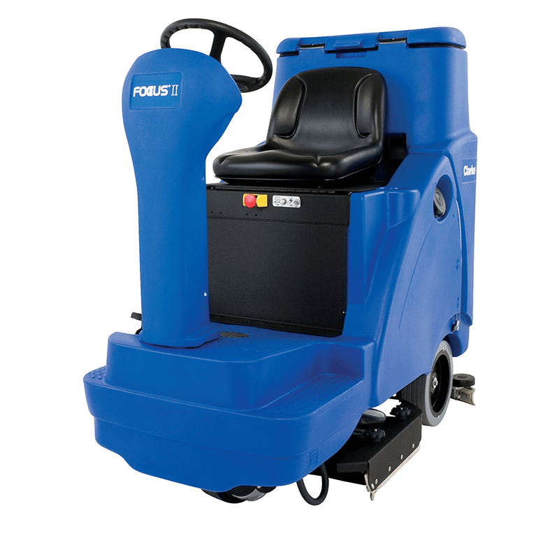 Clarke Focus ii R BOOST28 28" AGM Cordless Ride-On Orbital Floor Scrubber with Chemical-Free Surface Prep - 31 Gallon