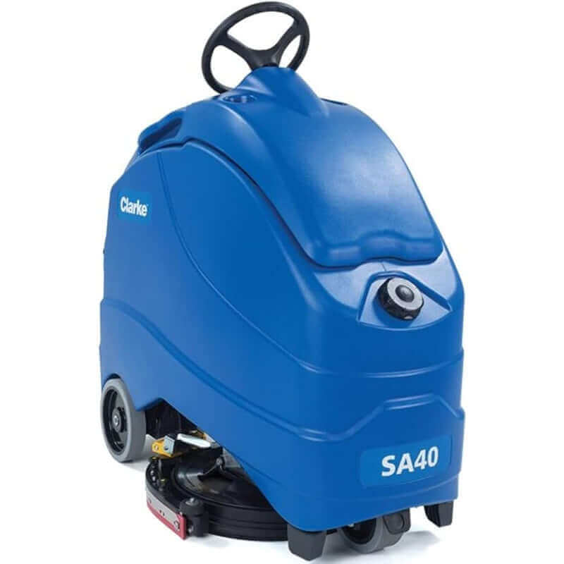 Clarke SA40 20B 20" AGM Cordless Ride-On Disc Floor Scrubber - Efficient floor cleaning solution for large areas.