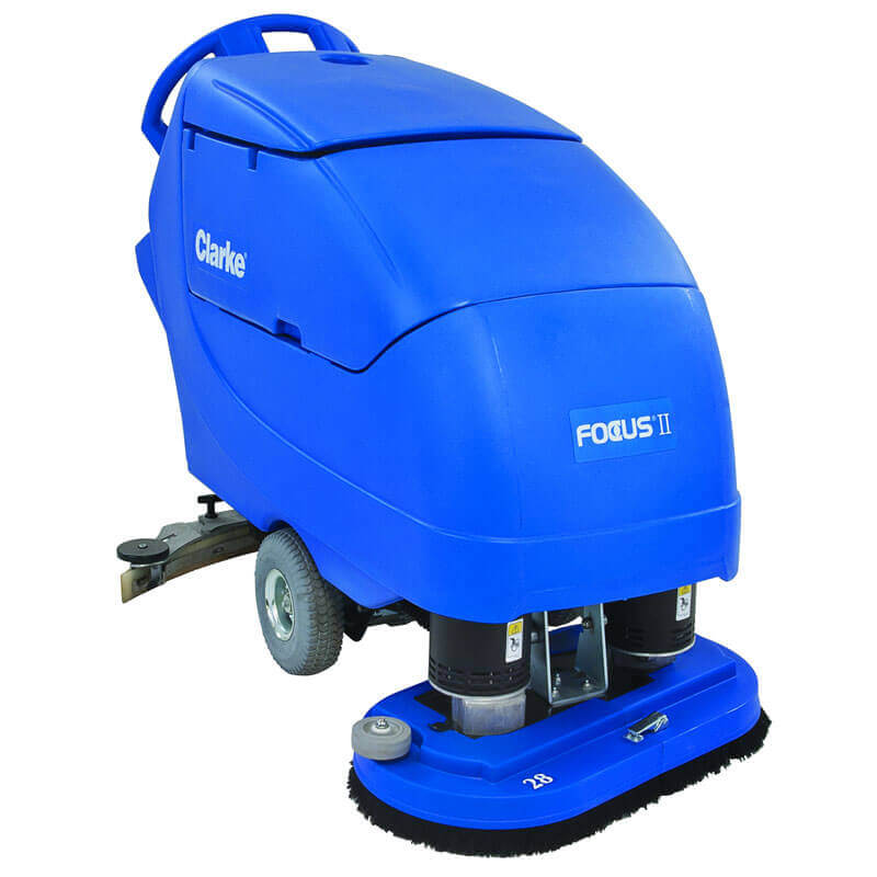 Clarke 05414A Focus II DISC34 34" AGM Cordless Walk Behind Disc Floor Scrubber - Professional-grade floor scrubber with AGM technology and cordless operation, ideal for commercial use.